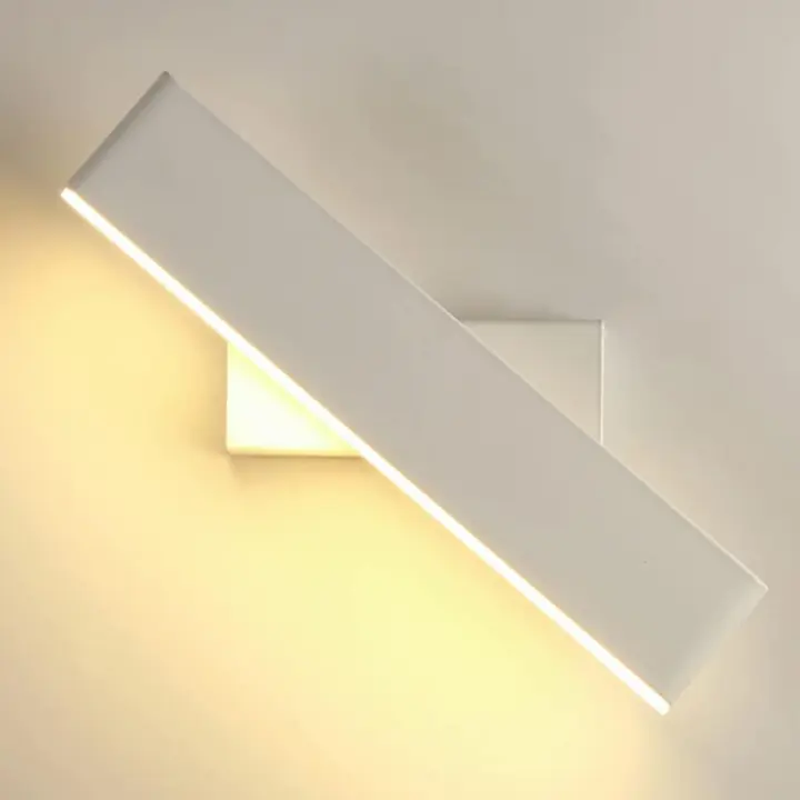 SOMY Luz de pared LED Luz de pared interior giratoria de 360 ° 6W Blanco cálido Base negra Lámpara de noche de 220 V Aplicar a dormitorio Sala de estar Pasillo Escalera Hotel Baño Luz de pared LED - 1