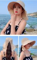 Gorro De Paseo Para Mujer Verano Protección UV Amplio Con Cola De Caballo Plegable Para Playa Y Viajes Estilo Panama - details 0