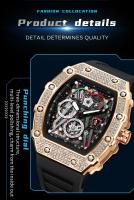 Reloj De Cuarzo Para Hombre OFNS 7105 Creativo Hueco Con Luz Nocturna Y Calendario Resistente Al Choque Y Agua Bandeja De Silicona Estilo Casual - details 15