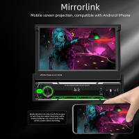 Radio de coche inalámbrica Carplay, 7 "IPS pantalla retractil 1 Din Android reproductor multimedia universal audio video - details 1