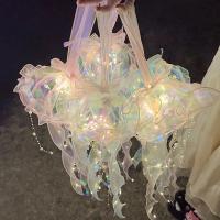 Lámpara De Jalea Multicolor Para Fiesta De Cumpleaños De Mermaid LED Decorativa Para Bodas Y Navidad Luz Nocturna De Forma De Hongo Incluye Baterías - details 3
