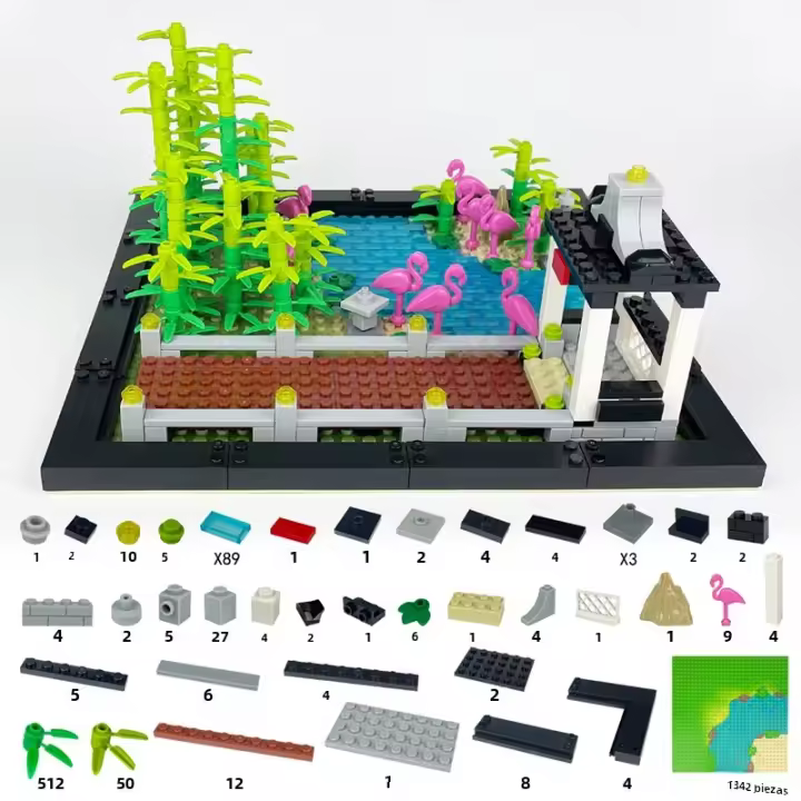 Nuevos Bloques De Construcción Tema Árbol De La Selva Con Animales Como Cocodrilos Y Oso Para Crear Escenas De Río Y Jungla Accesorios Para Construir Modelo Compatible Con Lego Para Niños Y Adultos - 1