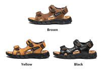 Sandalias Clásicas Para Hombre Verano Cuero Genuino Ligero Casual Moda Talla 38-46 Sandalias De Exterior Con Cierre De Correa Y Hebilla - details 4