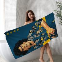 Toalla De Playa Absorbente Y Suave Para Niños Con Estampado De Diego Maradona Art Anime Toalla De Baño Rectangular Para Viajes Camping Gimnasio Tamaño 30x60 Cm - details 3
