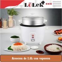 Arrocera Eléctrica 2.8L Acero Inoxidable blanco con Contenedor de Aluminio y Tapa de Cristal 1000W Gem supplies - details 3
