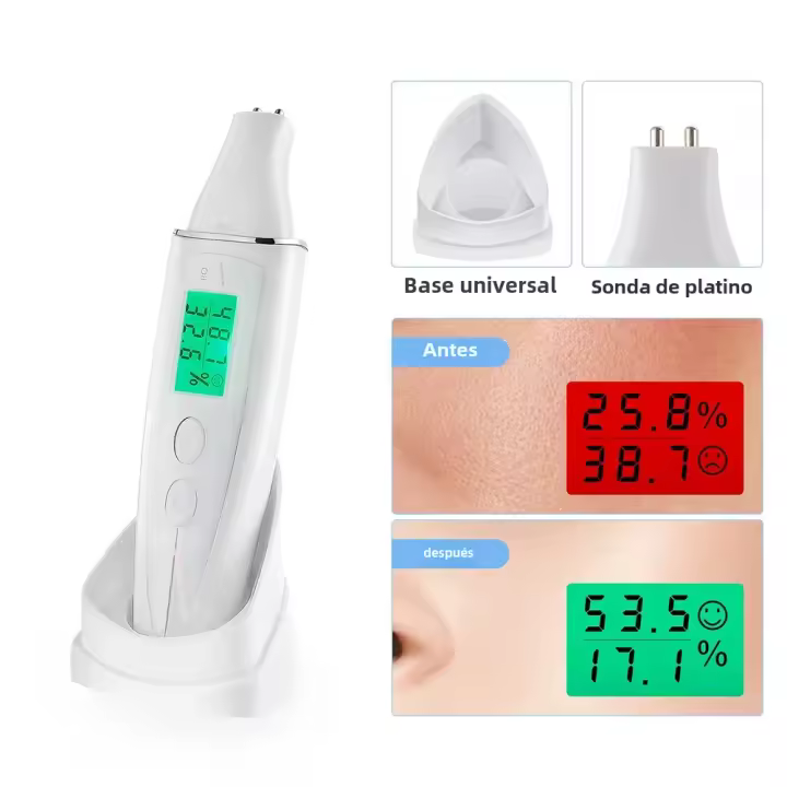 Testador De Piel Digital LCD Analizador De Hidratación Y Aceite Para Cuidado De La Piel Detector De Agente Fluorescente Para Frontal Y Patoleta - 1