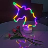Lámpara De Mesa LED Neón De Unicornio Con Logo Potenciada Por USB/batería Decoración Cómoda Para Bodas Cumpleaños Fiestas Vacaciones - details 6