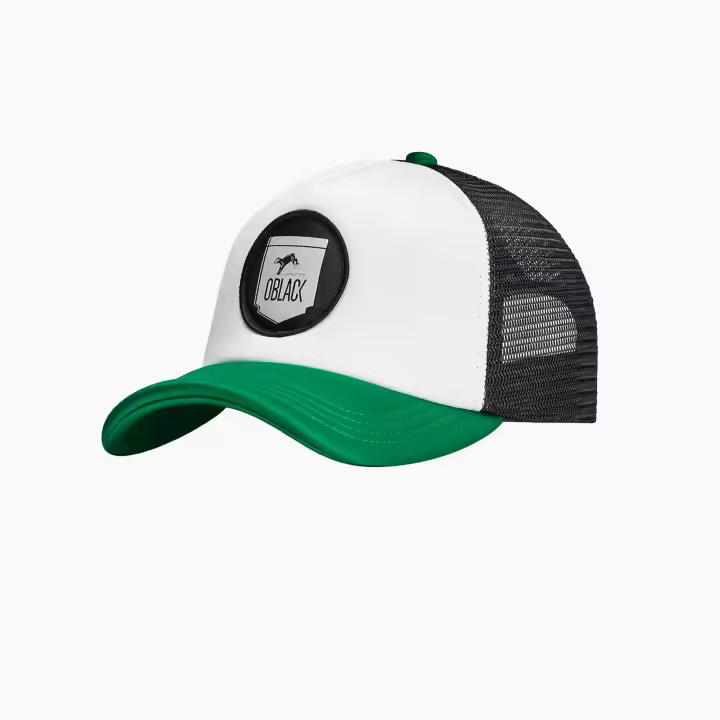 GORRA Oblack Classic Trucker Cap Verde y Blanca Hombre - Cómoda Malla Ajustable Visera Curva - 1