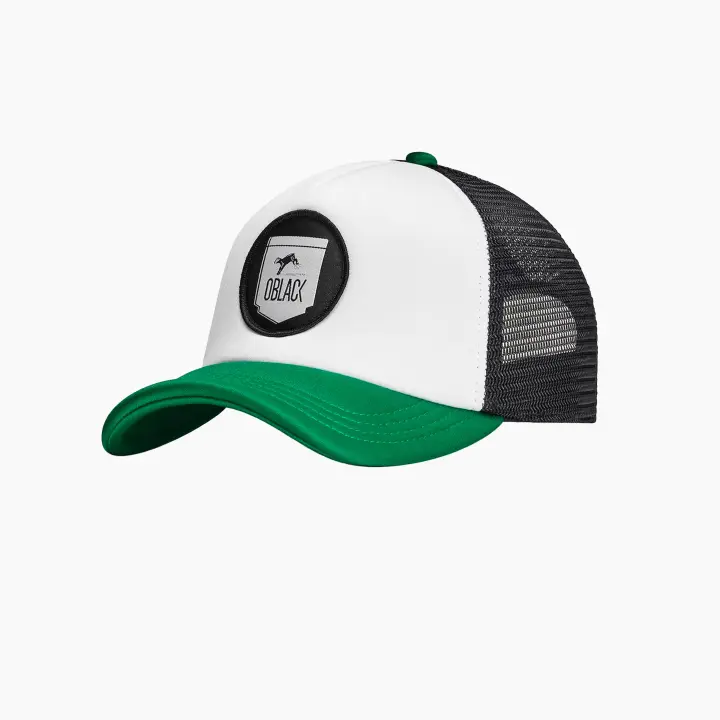 GORRA Oblack Classic Trucker Cap Verde y Blanca Hombre - Cómoda Malla Ajustable Visera Curva - 1