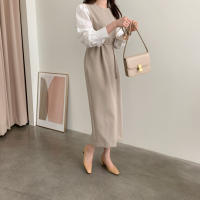 Vestido Wrap Vintage REALEFT Para Mujer Con Cinturón Manga Larga Cuello Redondo Adecuado Para Oficina Estilo Elegante Talla Regular Longitud De Pierna - details 8