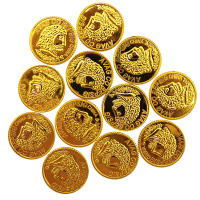 100pcs Fichas De Poker De Casino Doradas Plásticas Juego De Tesoro Español Monedas De Juego No Moneda Real Originales De China - details 1