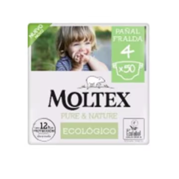 PAÑAL MOLTEX PURE & NATURE TALLA 4 (9-15KG) 50 UDS - 1