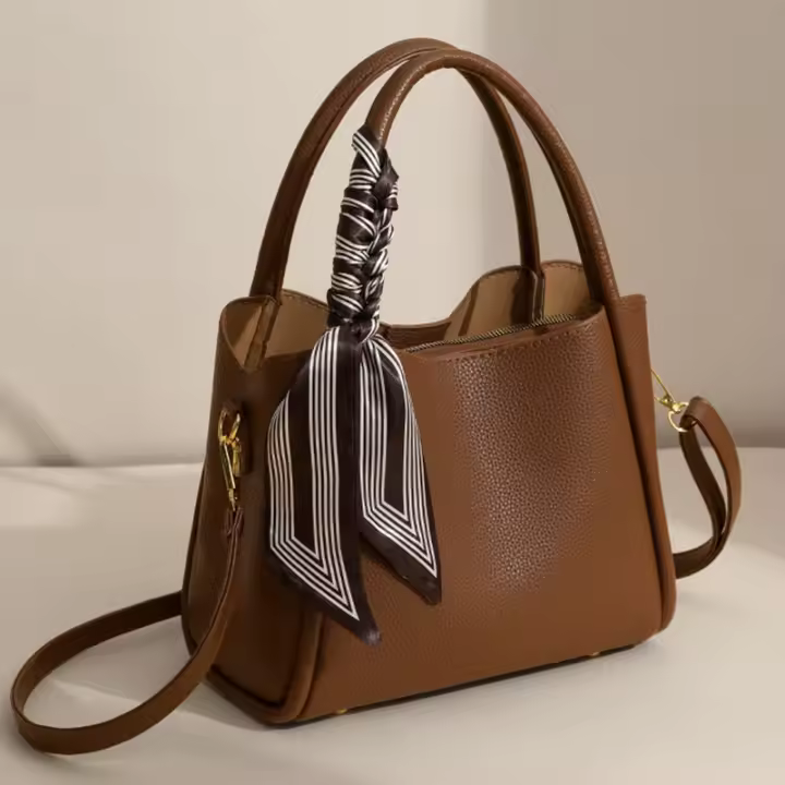 Bolsos de hombre con cintas simples para mujer, bandoleras versátiles de cuero PU de alta capacidad, novedad - 1