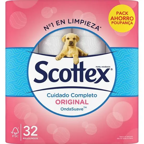 PACK de 32 - rollos Papel higiénico Scottex Ondasuave - 1
