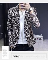 Chaleco De Moda Para Hombre Estampado De Leopardo Estilo Británico Casual Slim Para Bodas Y Trabajo Cierre Único Largo Completo - details 7