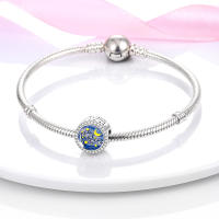 Encanto De Colgante De Árbol De Familia Platinado En Plata Para Pulsera De Bangle Y Collar DIY Regalo Con Doble Vuelo Aéreo - details 175
