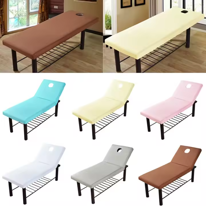 Funda De Edredón SPA Sábana De Masaje Para Salon De Belleza Cama De Masaje Suave Con Agujero Para La Cara Elasticidad Adecuado Para Adultos - 1
