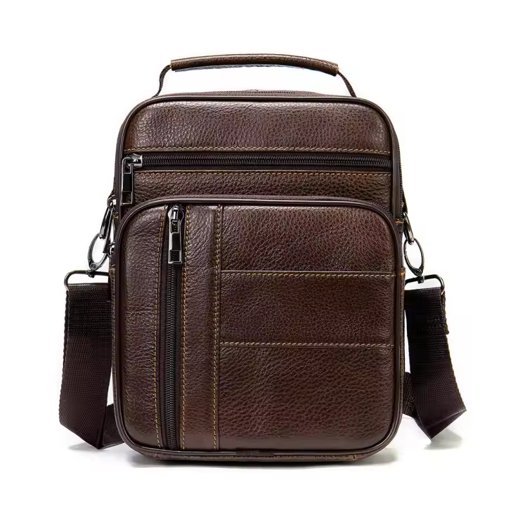 Bolso De Hombro Para Hombre WESTAL De Cuero Genuino Bolsa Mensajera Cruzada Para Tableta De 7.9 Pulgadas Y Móvil Bolsillo De Correa Estilo Vintage - 1