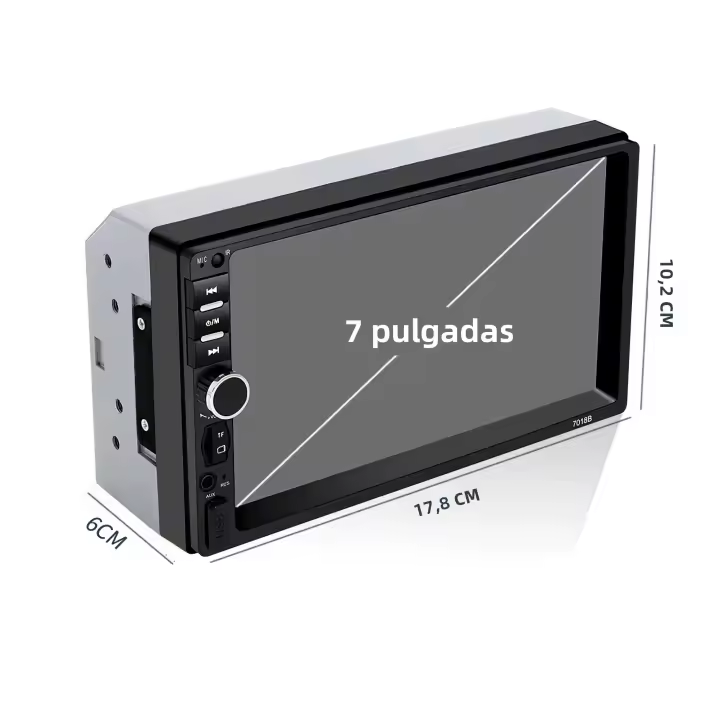 Radio De Coche 2 Din 7 Pulgadas IPS Con CarPlay Android Auto Estéreo Universal Con Cámara Trasera AHD Soporte Para Control Del Volante - 1