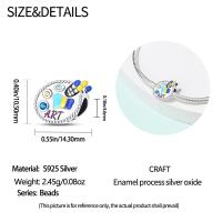 Tablero De Dibujo De Pigmento De Plata 925 Serie De Arte Figuras Famosas Charms De Cuentas Para Pulseras De 3mm Hechas a Medida Joyería Finos - details 34