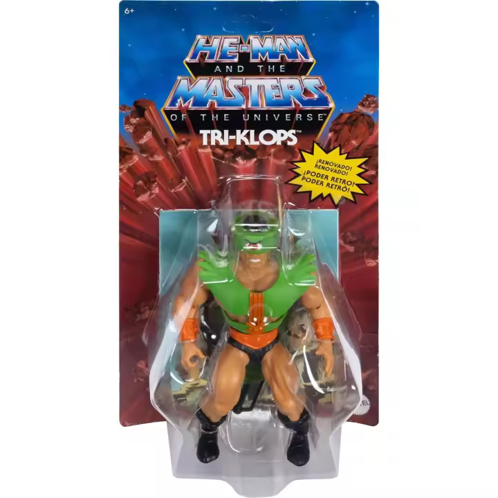 Masters of the Universe Motu Origins Cartoon Collection Tri-Klops, Figura de acción con 3 Ojos, Armadura, Visor extraíble y Espada, Juguete Regalo para niños y niñas +6 años - 1