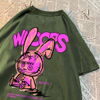 Camiseta De Algodón Rosa Con Diseño De Conejo Para Hombres Y Mujeres Camiseta Suelta De Estilo Vintage Anime Cuello Redondo Casual - details 28