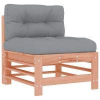 vidaXL Sofá central con cojines madera maciza de pino Pino natural, Pino blanco, Pino gris Conjunto Terraza Muebles Jardín Exterior Juego de Muebles de jardín Mueble Jardín Exterior Muebles de Salon Exterior - details 4