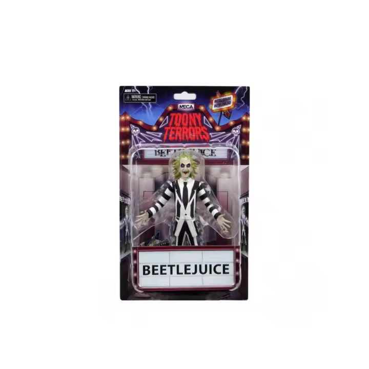 Figura Beetlejuice 15cm – Toony Terrors NECA | Estilo Cartoon Terror - 1