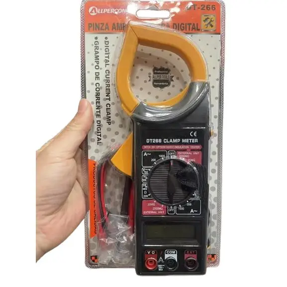 Pinza Amperimétrica Digital Allpercom DT - 266: Herramienta Útil para Electricistas, Medición Precisa de Corriente - 1