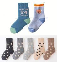 5 Pares De Calcetines Para Niñas Con Puntos Y Oso Terciopelo Cálidos Y Suaves Para Niños Y Niñas De 3 a 12 Años Calcetines De Tele Para Invierno - details 3