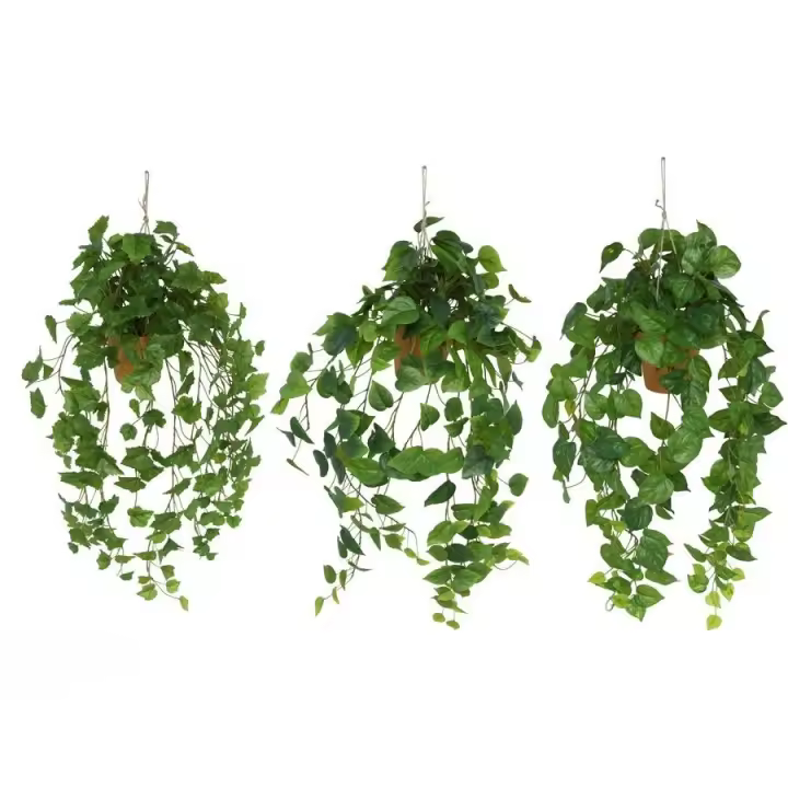 Gerimport Maceta colgante hojas artificial 92 cm - 1