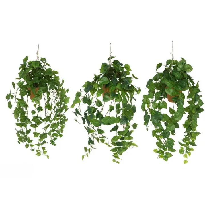 Gerimport Maceta colgante hojas artificial 92 cm - 1