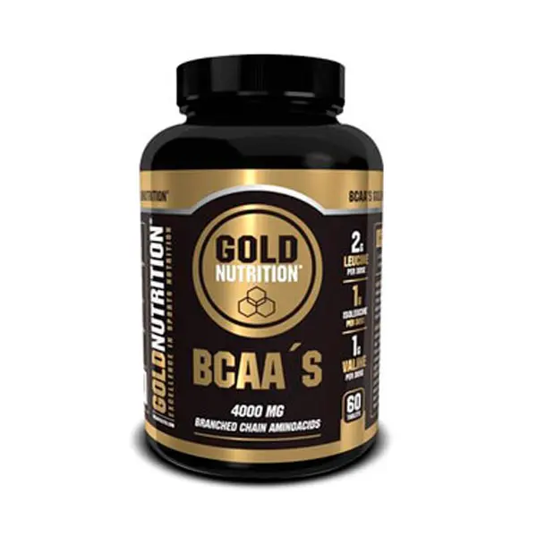 GoldNutrition BCAA's - Suplemento de BCAA - 60 tabletas - Mejora la recuperación muscular - Encapsulado - Incrementa la masa muscular - Reduce la fatiga. - 1