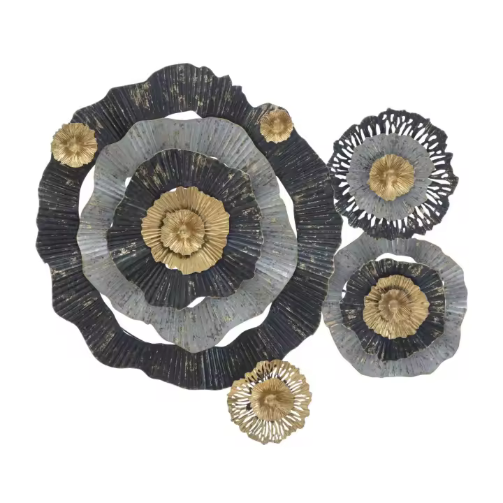 Decoración en Metal 3D Flores 4, Metal, Multicolor, 100x8x80 cm - 1