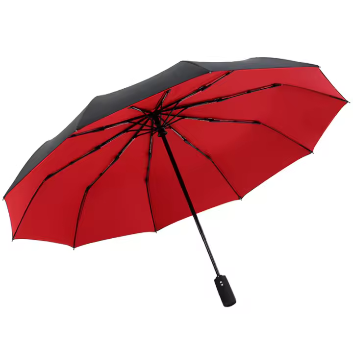 Paraguas de Doble Capa a prueba de Viento, Paraguas plegable de viaje compacto, auto Abra y Cierres portáthil Viento y Lluvia resistant - 1