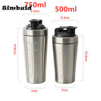 Botella De Proteína De Acero Inoxidable 500/750ML Con Escala a Prueba De Fugas Para Gimnasio Y Deportes Shaker De Leche De Avena - details 0