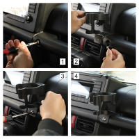 Soporte De Taza Para Teléfono Para Suzuki Jimny JB64 JB74W 2019-2024 Multifuncional Soporte De Bebida Accesorios De Coche Negro Instalación Con Tornillos - details 0