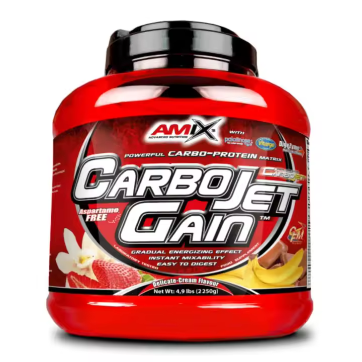 AMIX Nutrition - CARBOJET GAIN 2250g Varios Sabores -Carbojet Gain es un aumentador de peso carboproteico especialmente diseñado con proteínas y carbohidratos de gran valor. - 1