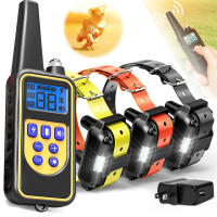 Collar de entrenamiento eléctrico antiladridos para perros, impermeable, con control remoto, recargable, nivel ajustable, cuatro modos de entrenamiento, ahorro de energía automático, apto para mascotas de todos los tamaños, cinturón negro. - details 2