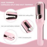 Cortador De Cabello Eléctrico Automático 2 En 1 Control De Borde Multifuncional Recargable Por Tipo C Cortador De Punta De Cabello - details 3
