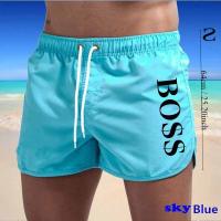 Nuevos Shorts De Baño Para Hombre Multicolor En Poliéster Moda Deportiva De Europa Y USA Shorts De Playa Y Surf Para Hombre - details 1