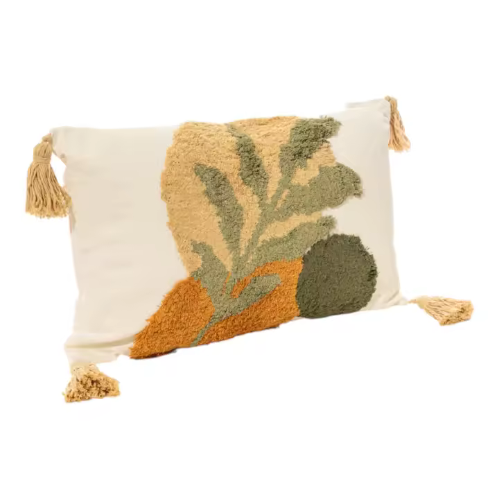 Cojin poliester Beige, blanco, verde 45x25x15cm. El mejor complemento para tu hogar. - 1