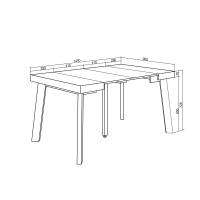 Skraut Home - Mesa Consola Extensible - Mesa Auxiliar - Tapa - 58/140x90x73cm - Práctica y Versátil - Estilo Moderno - Fácil Montaje - details 2