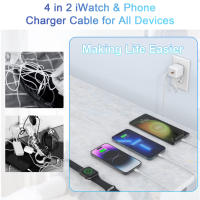 Cargador Magnético Rápido Para Apple Watch Y iPhone Cable Multiusos Compatible Con Reloj Apple 4 En 2 Cargador De Pulsera - details 7