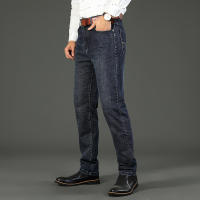 Nuevos Jeans Clásicos Para Hombre Primavera Otoño Moda Negocios Pantalones Vaqueros Rectos Estirados Azul Cómodos De Medio Cinturón - details 15