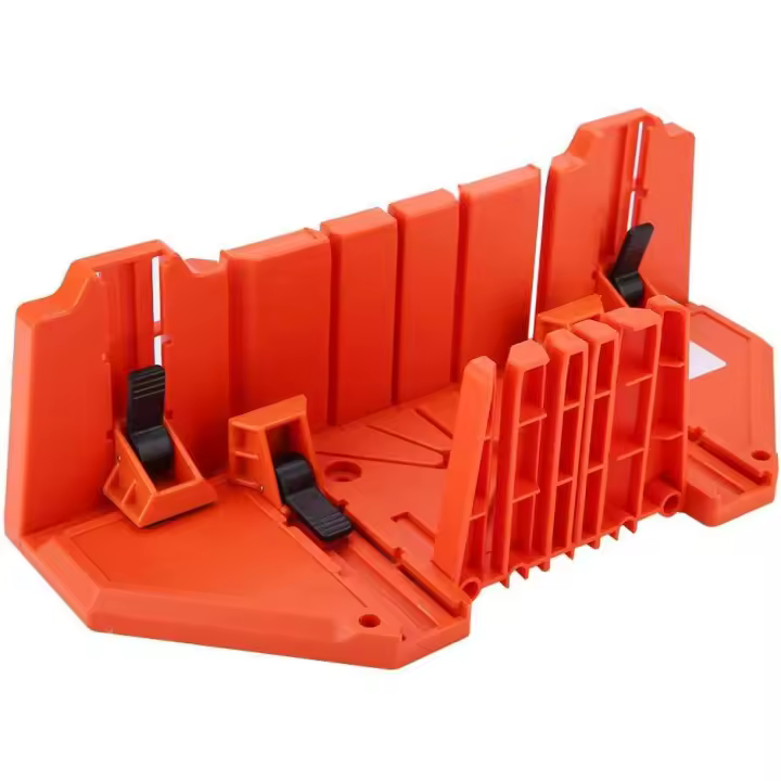 Caja de ingletes de sujeción, abrazadera de sierra manual de plástico de 14 pulgadas, sierra manual, herramienta de corte de madera con abrazadera - 1