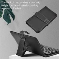 Miniteclado inalámbrico con Bluetooth y Funda de cuero PU para Smartphone y tableta, recargable, 4,5-6,8 pulgadas - details 2