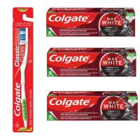 COLGATE - Pasta de dientes, Max White Carbón Activo  3x75ml + Cepillo de regalo - details 1