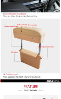 Caja De Reposabrazos Para Coche Soporte De Codo Ajustable Organizador De Espacio Entre Asientos Almohadilla De Reposabrazos Universal Accesorios Para Coche Material PU Cuero - details 6