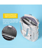 Mochila GRANDE impermeable para ordenador portátil, bolso escolar Unisex, Color sólido, japonés, bla - details 3